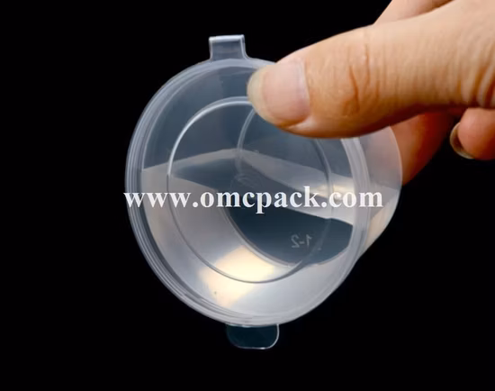 Tasse à sauce jetable en PP avec couvercle à charnière, récipient en plastique, conteneur de portions